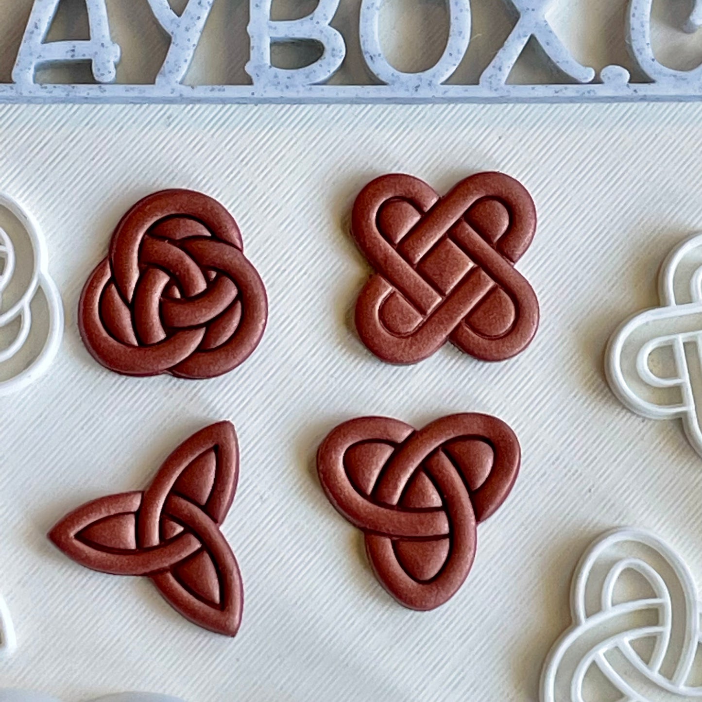 Celtic stamp set 2 with matching cutters - made for use with polymer clay