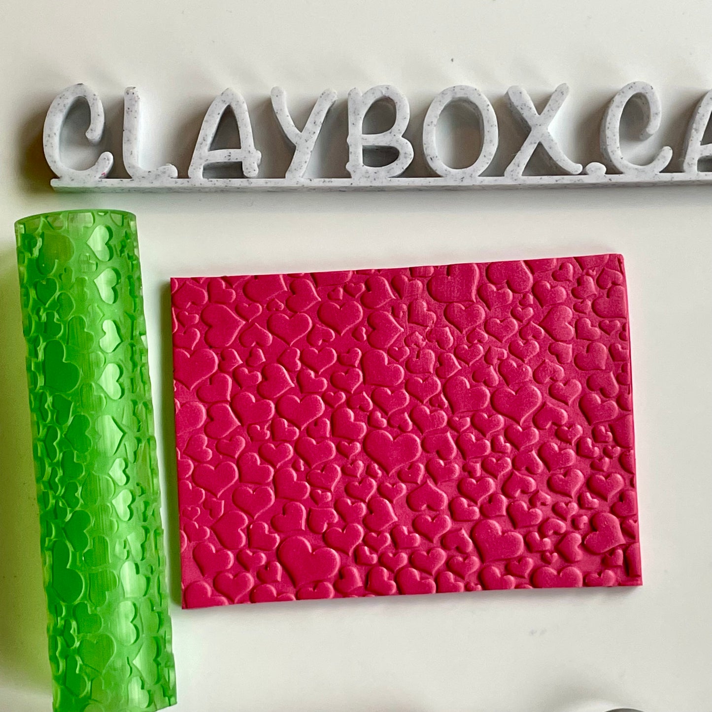Hearts Texture Roller for Polymer Clay | Deboss Pattern Roller | Embossing Tool for Clay Designs