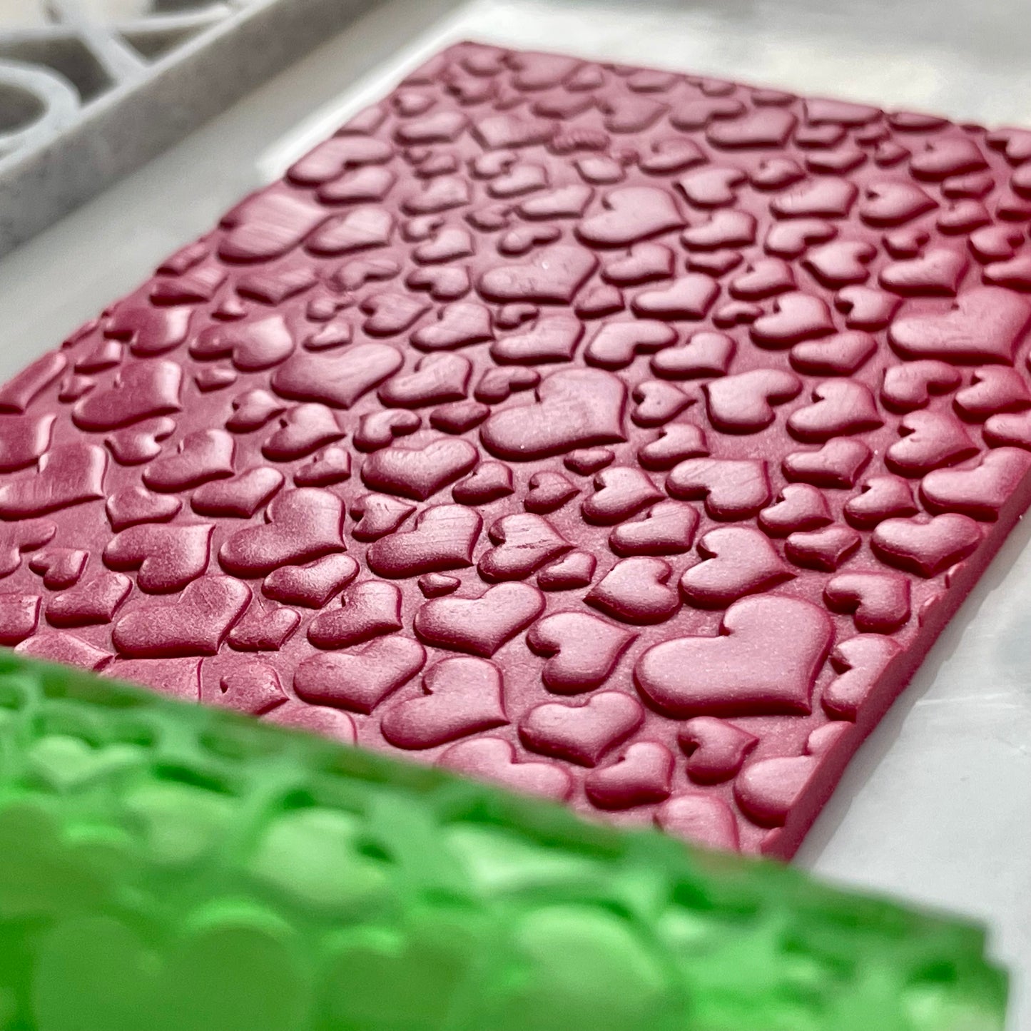 Hearts Texture Roller for Polymer Clay | Deboss Pattern Roller | Embossing Tool for Clay Designs