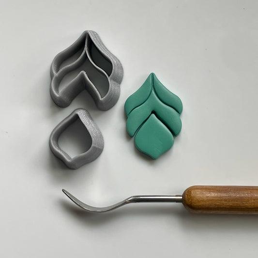 Decorative drop two piece stamp/cutters