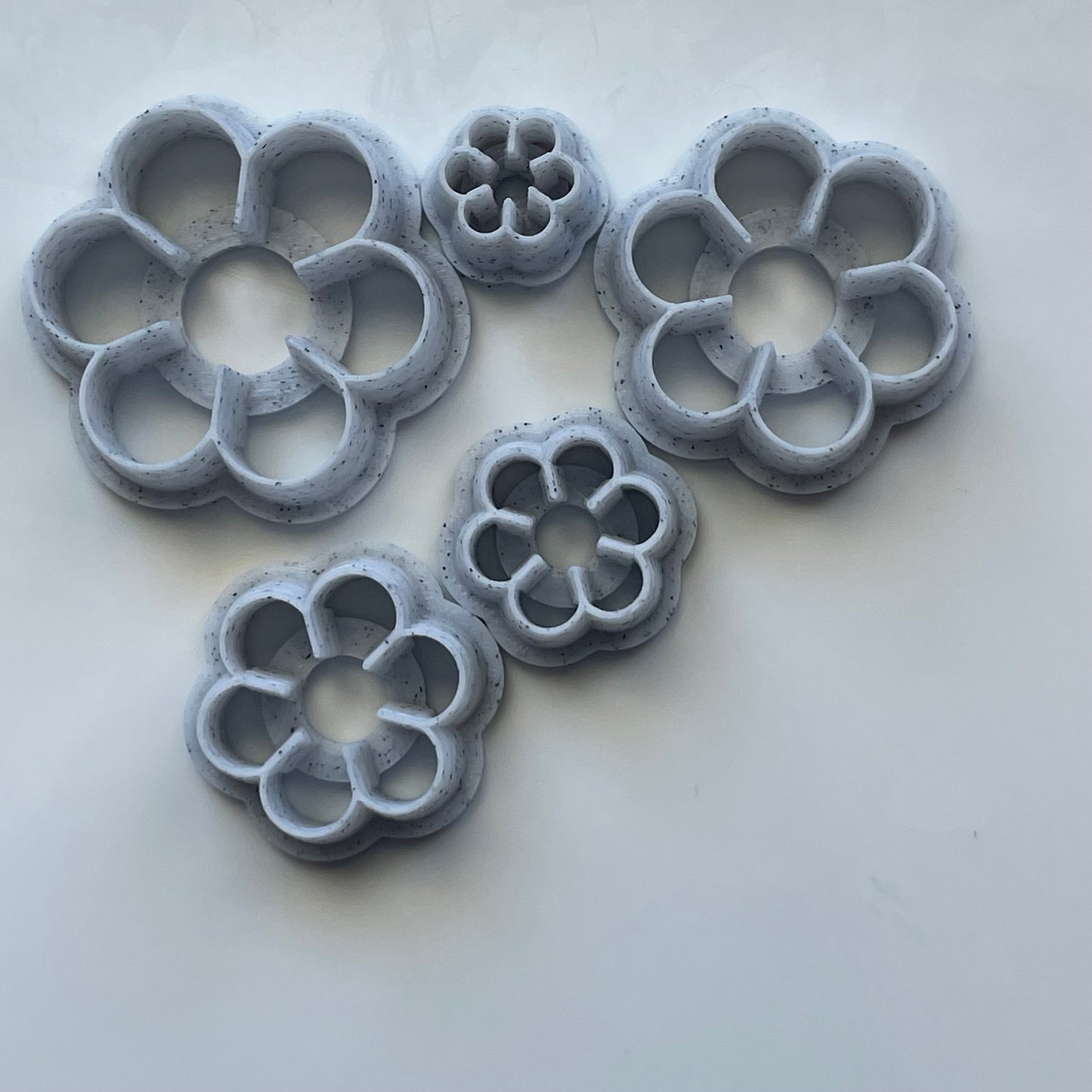 Layered flowers cutter set - made for use with polymer clay