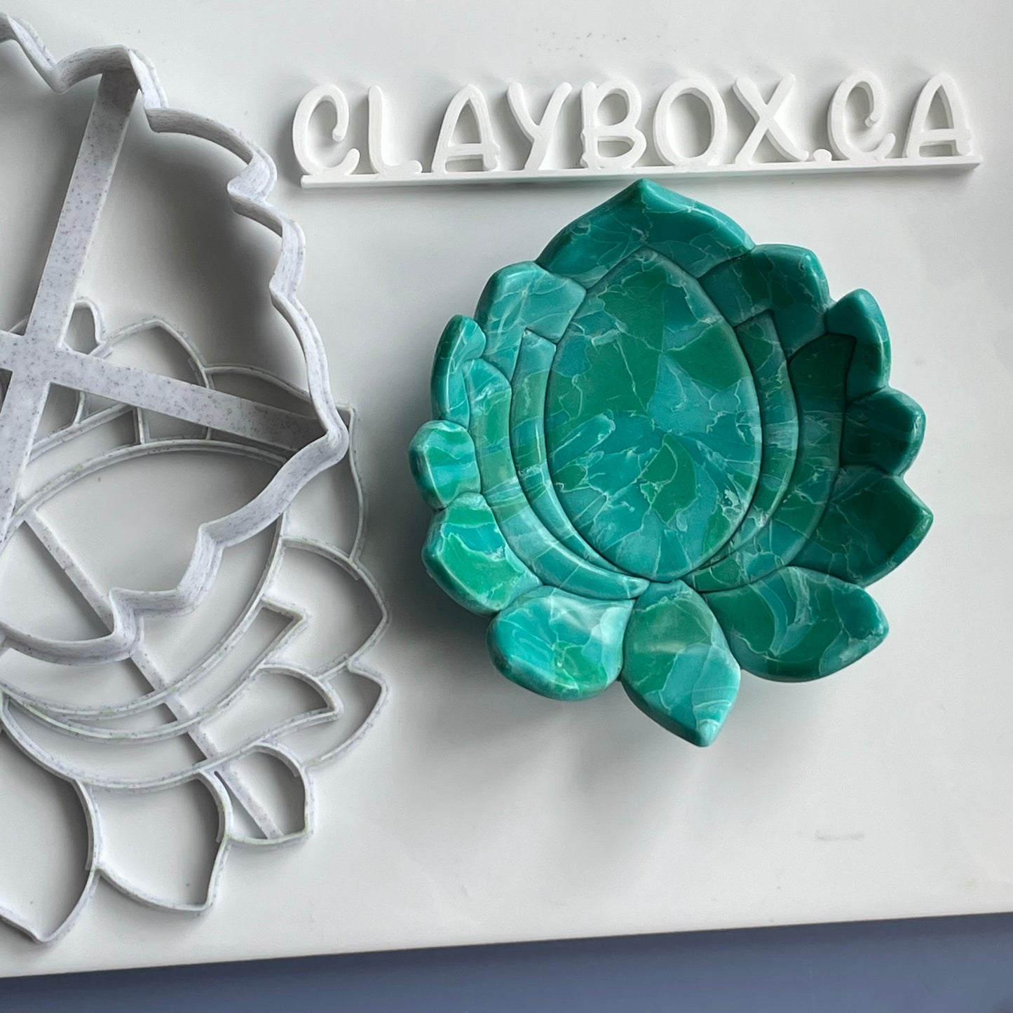 Large lotus stamp and matching cutter - made for use with polymer clay