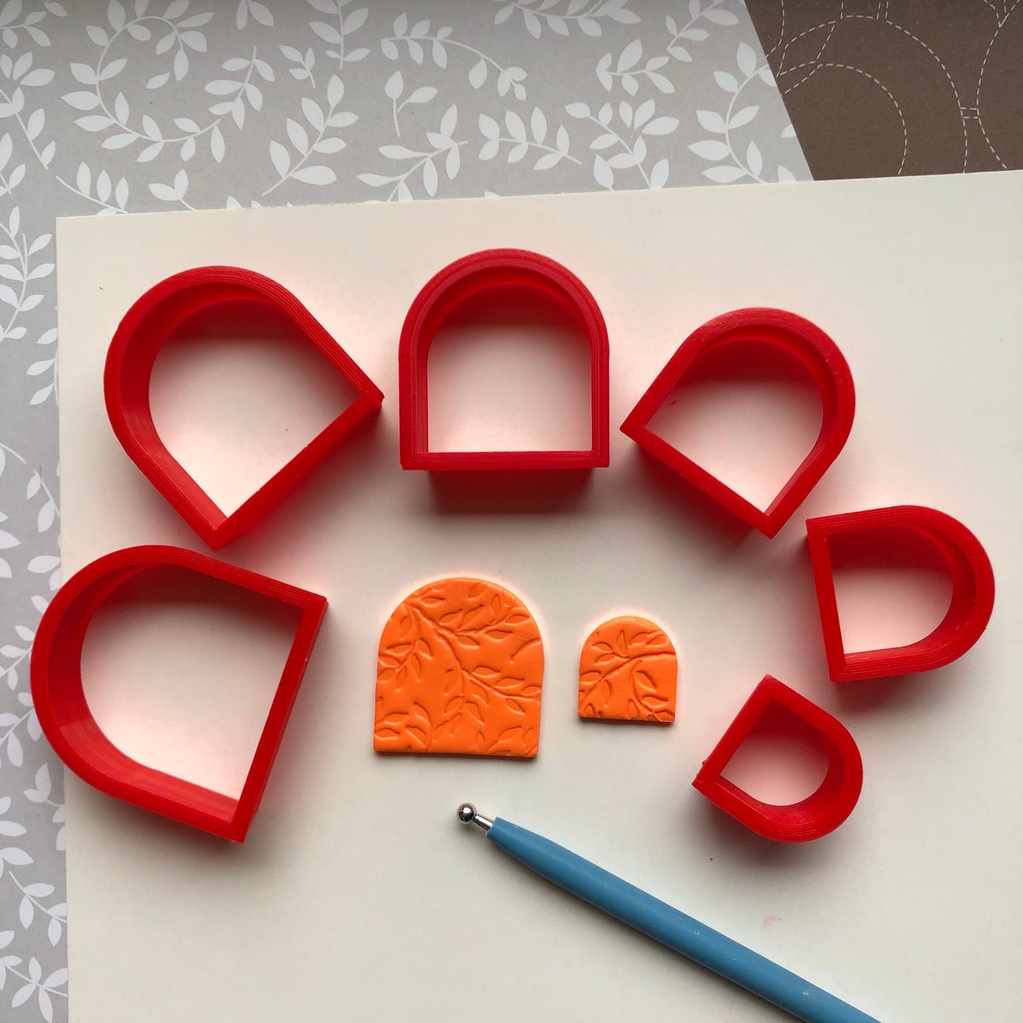 Arch shape cutter set - made for use with polymer clay
