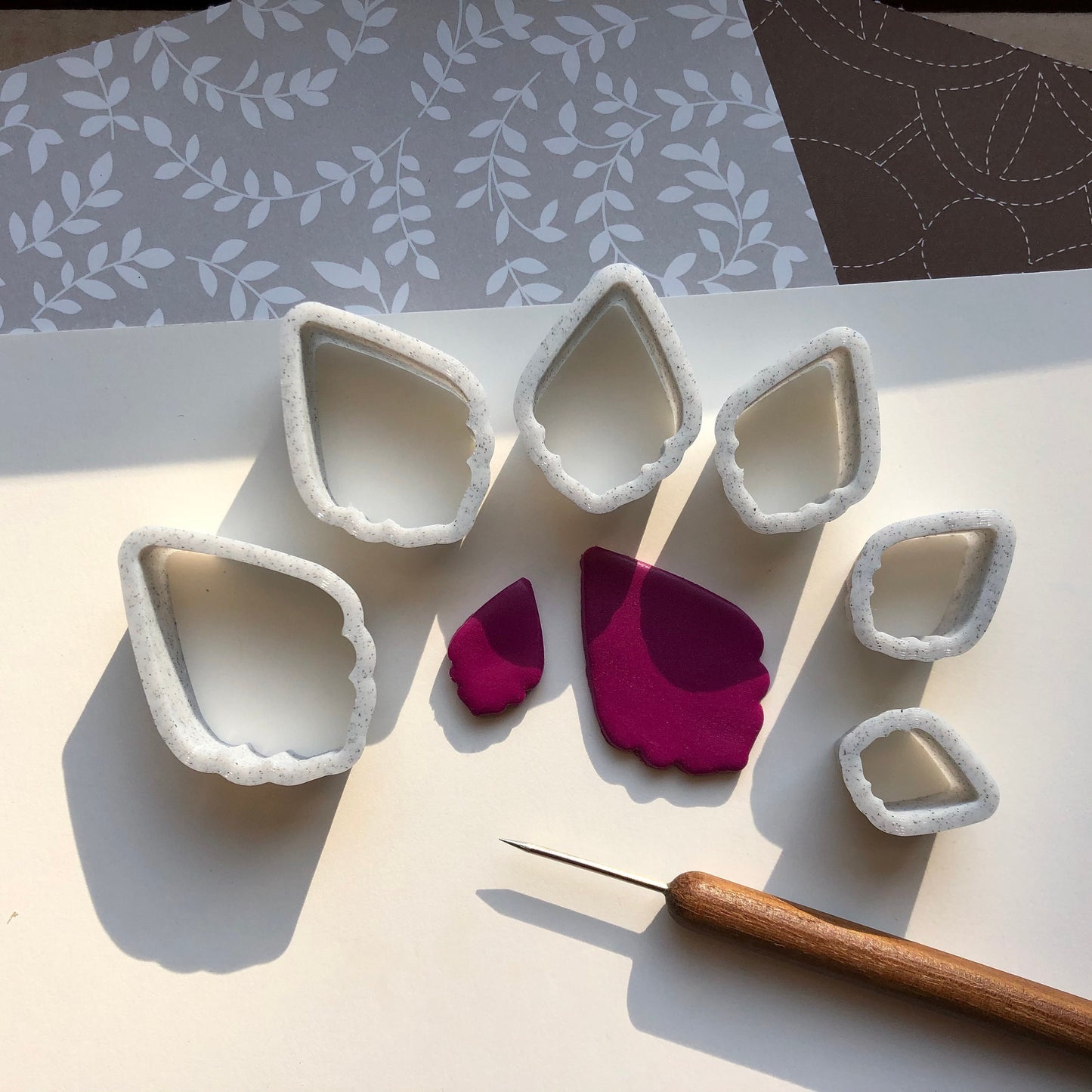 Fancy teardrop cutter set - made for use with polymer clay