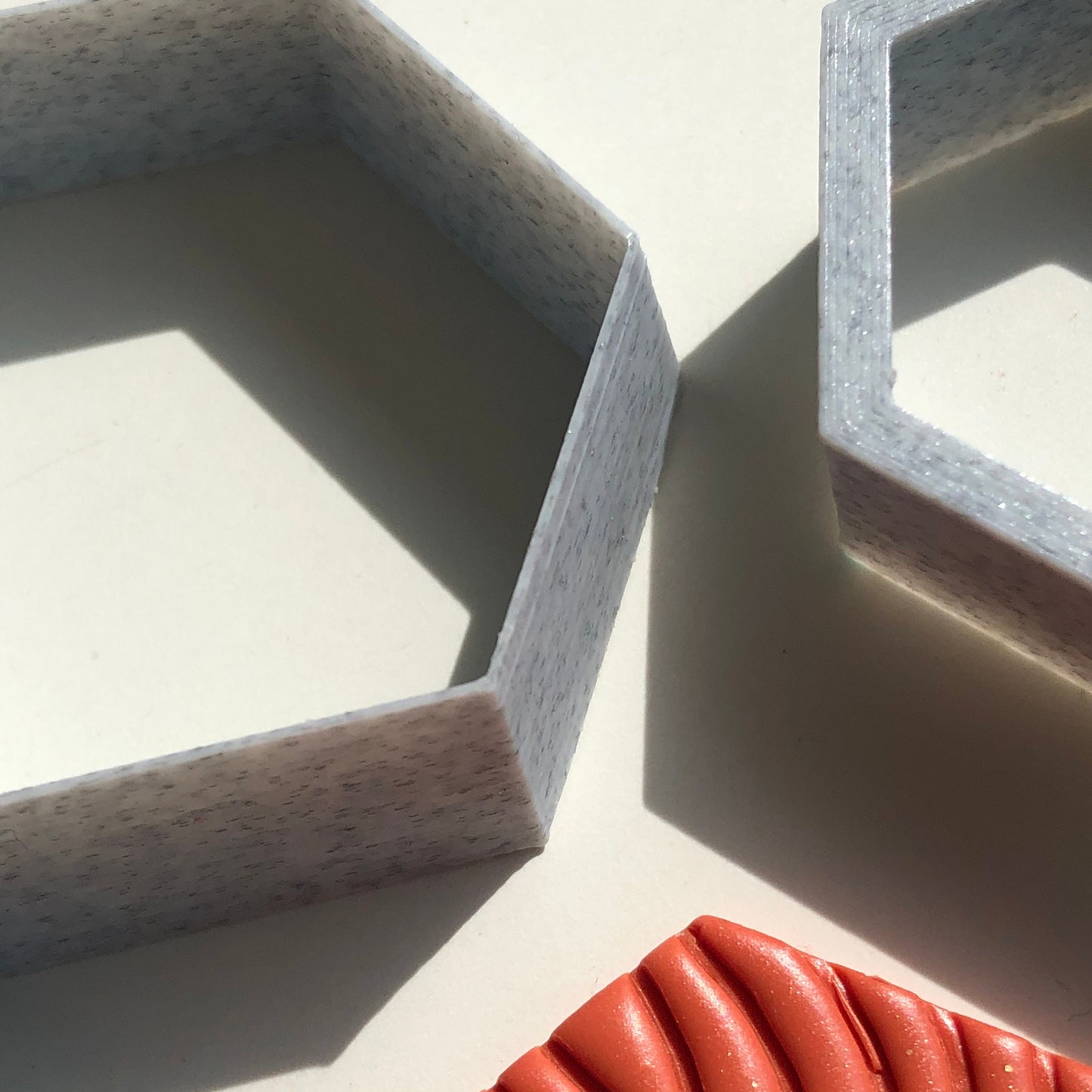 Hexagon shape cutter set - made for use with polymer clay