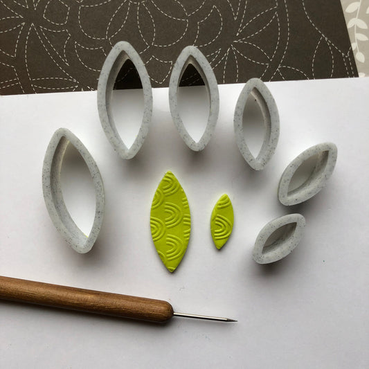 Horse eye shape cutter set - made for use with polymer clay