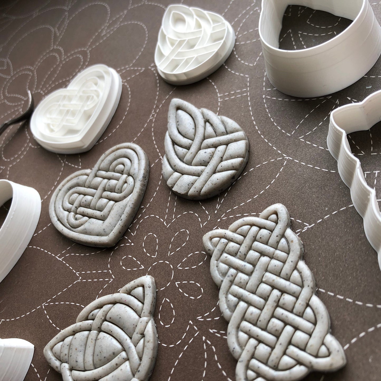 Celtic Stamp Set with Matching Cutters – Polymer Clay Tools – 3D Printed – Six Sizes Available