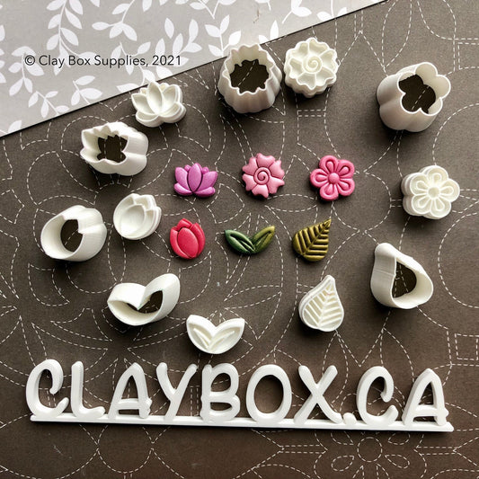 Tiny flower (Set 2) stamps and cutters - made for use with polymer clay