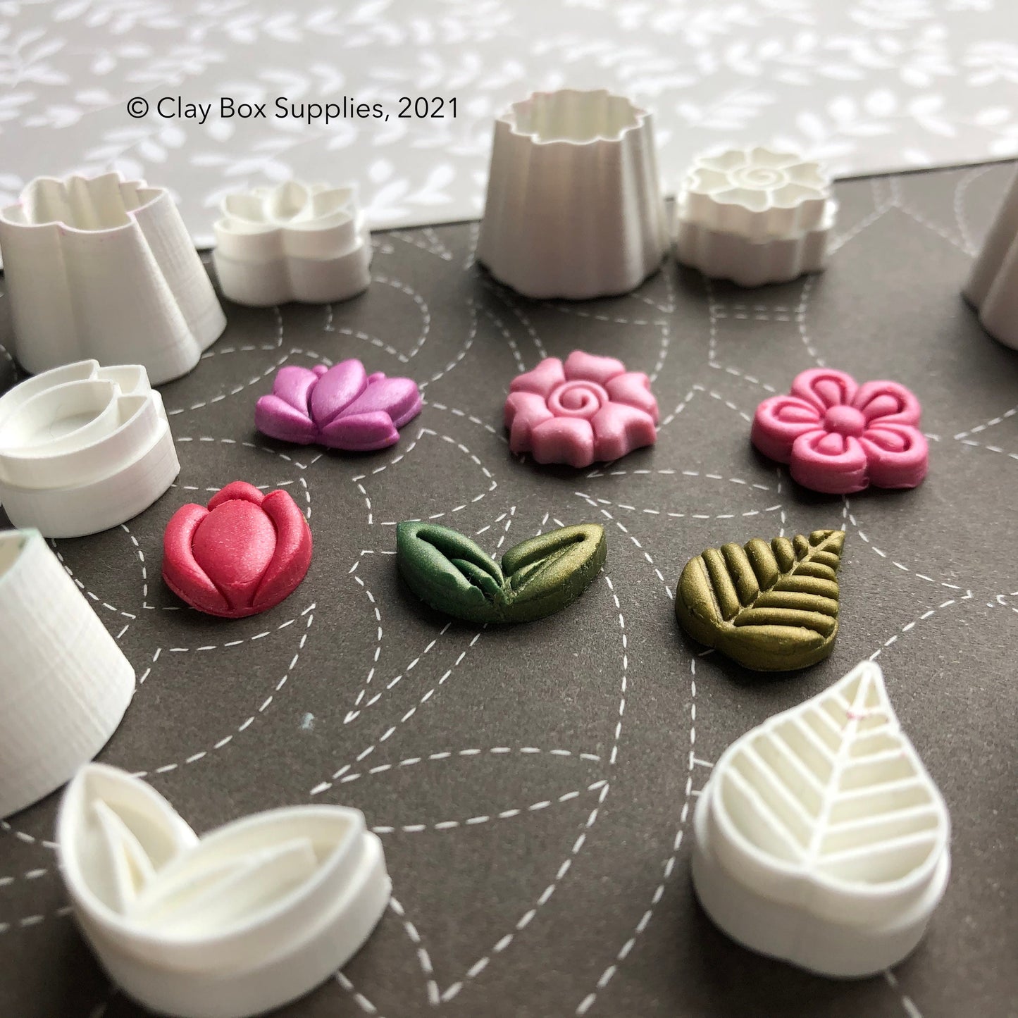 Tiny flower (Set 2) stamps and cutters - made for use with polymer clay