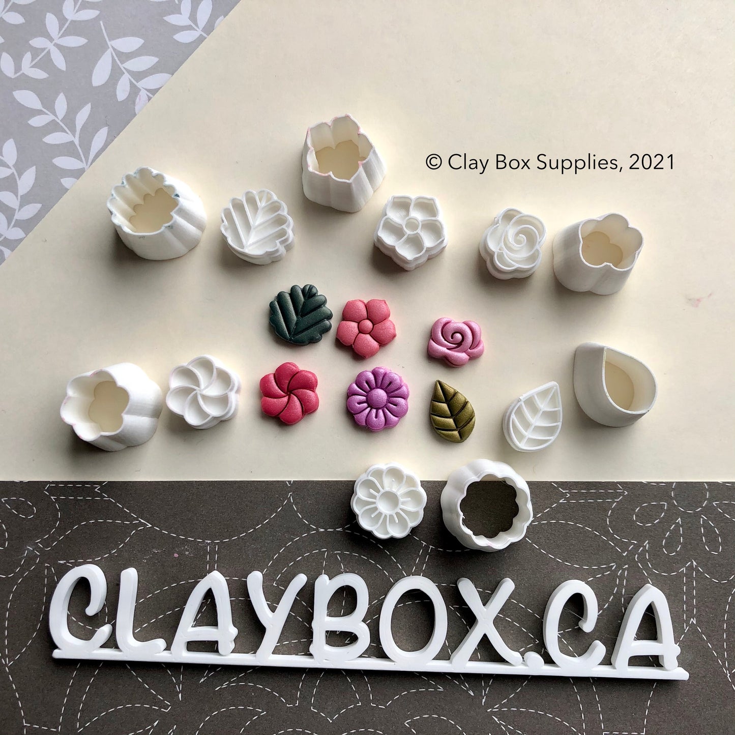 Tiny flower (Set 1) stamps and cutters - made for use with polymer clay