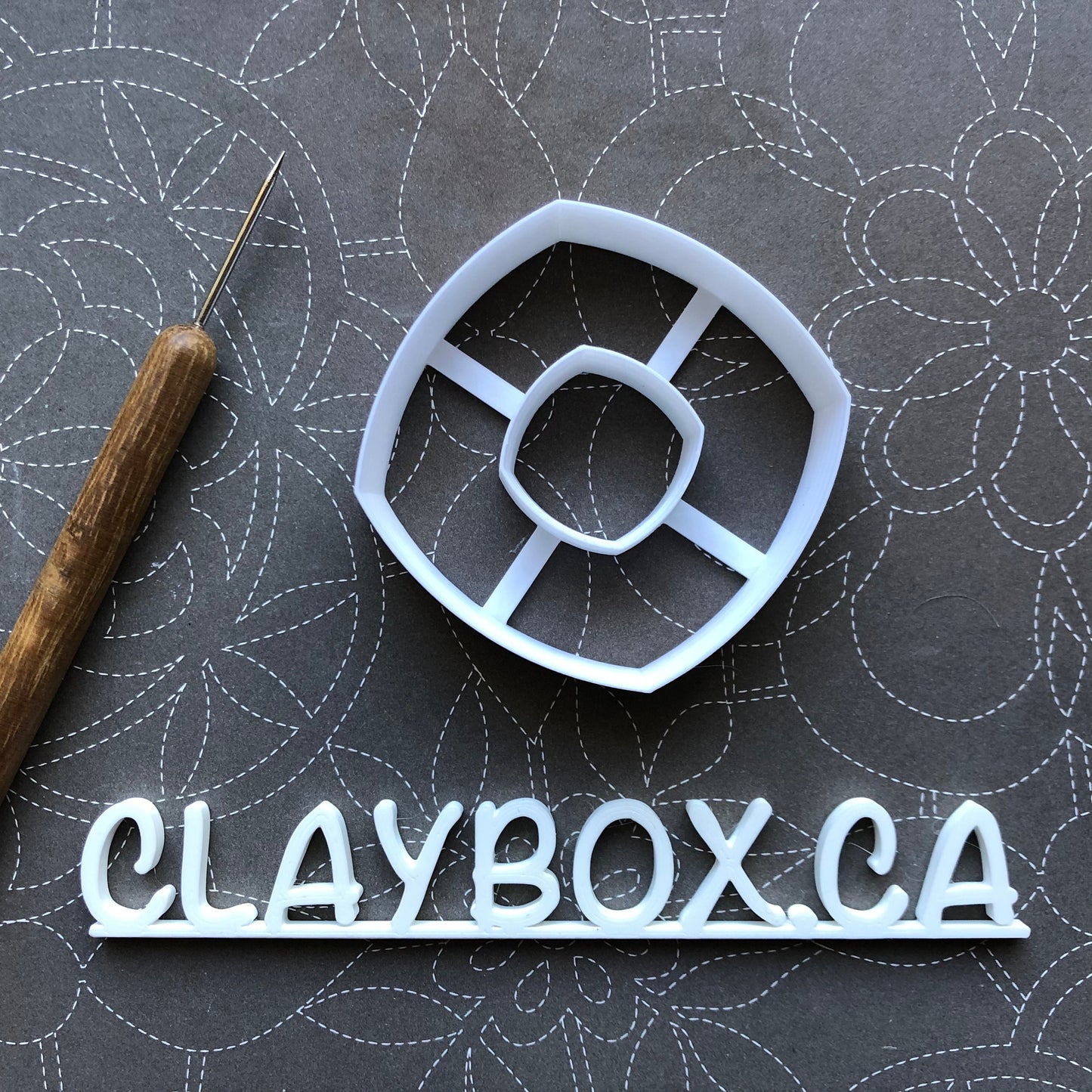 Curved square donut cutter - made for use with polymer clay