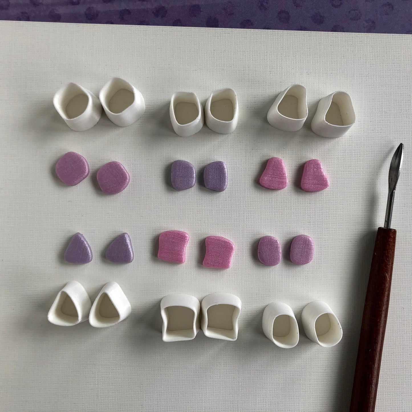 Organic Stud Cutter Set for Polymer Clay Earrings – 12 Small Shapes
