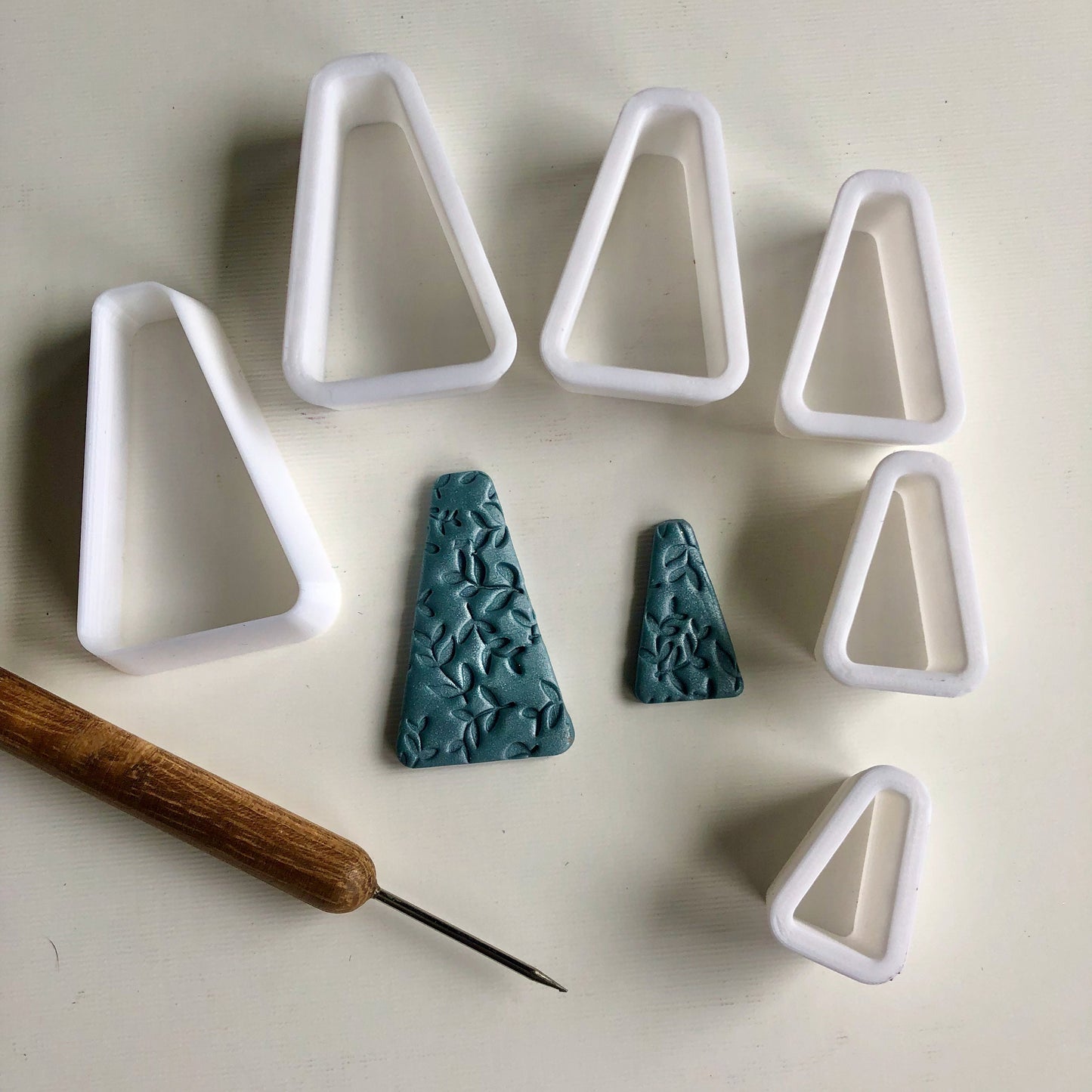 Slim Trapezoid Cutter Set for Polymer Clay - Geometric Earring Cutter Tools