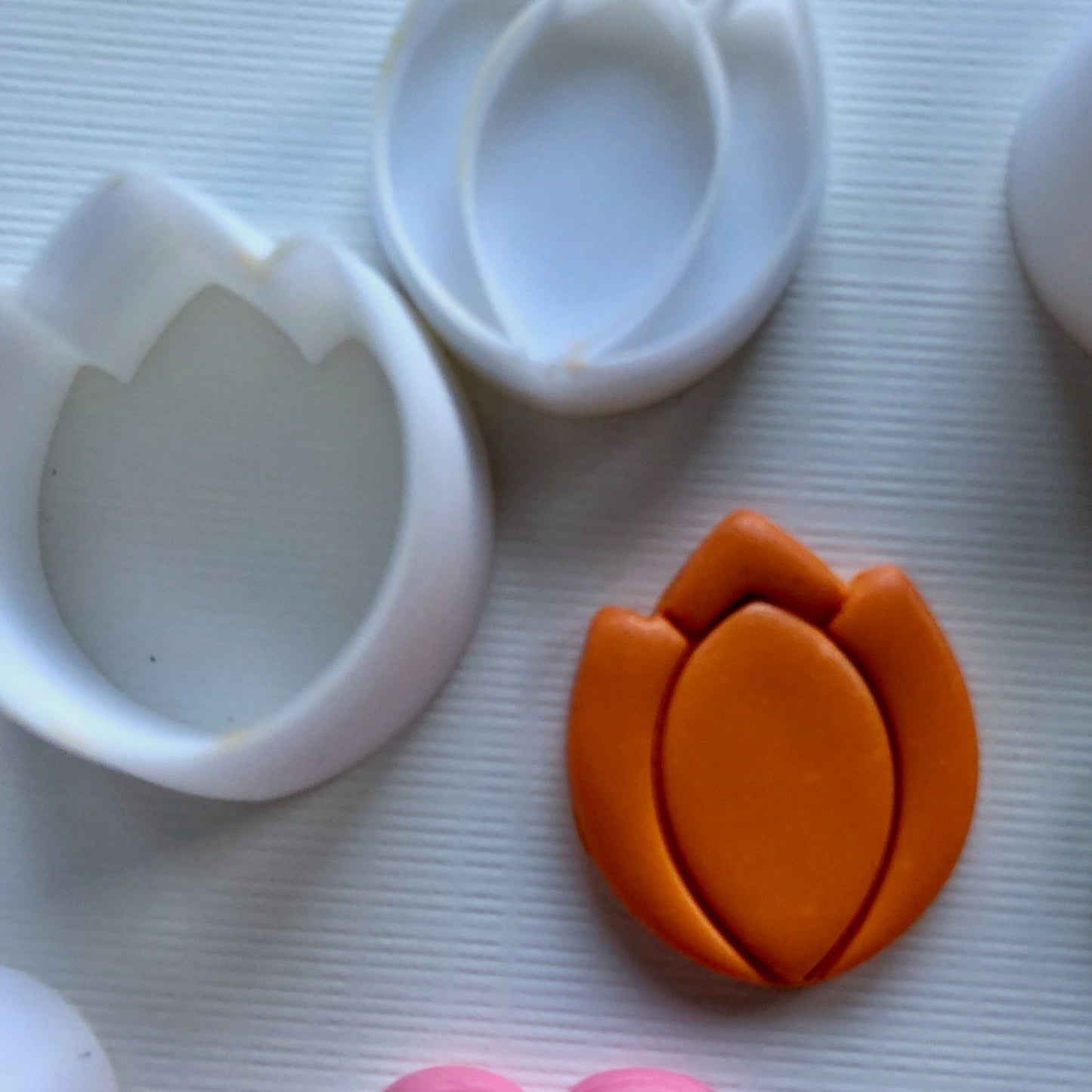 One inch flowers (Set 2) stamps and cutters - made for use with polymer clay