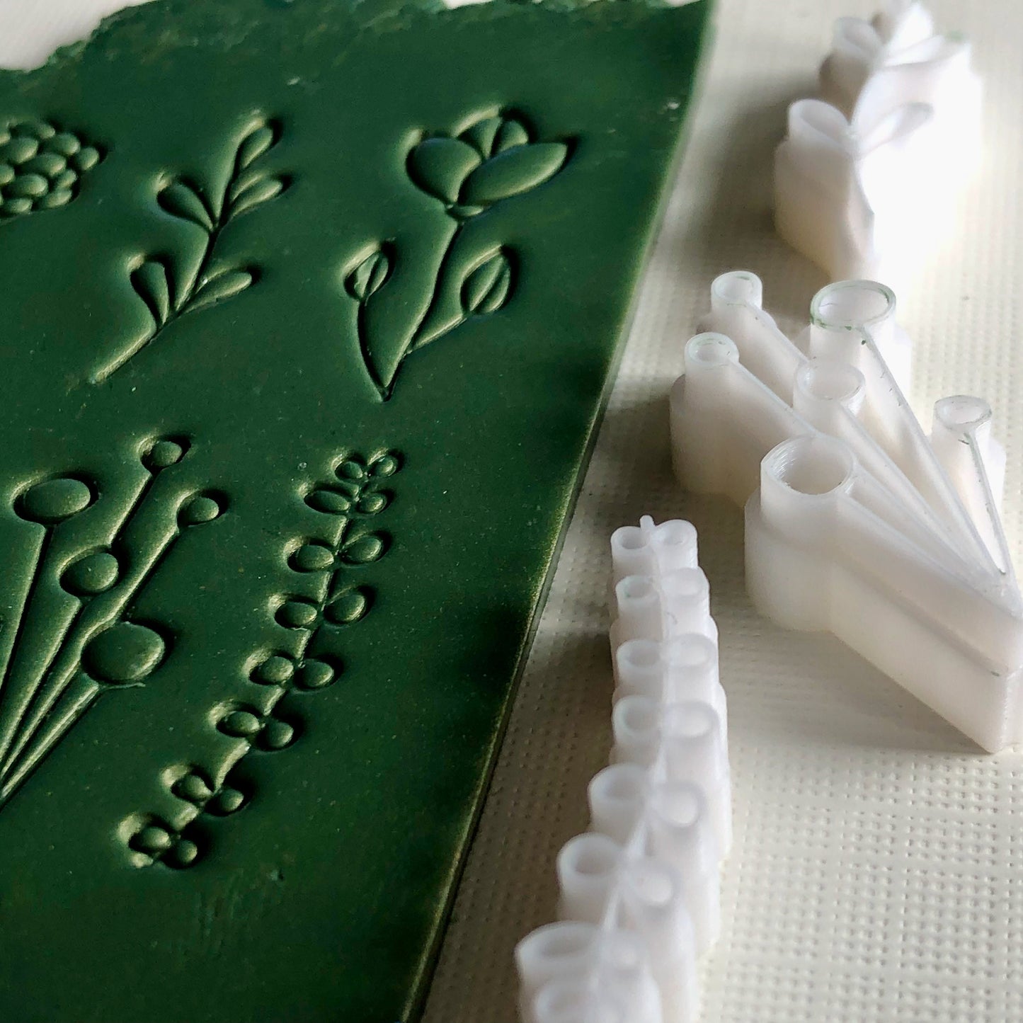 Doodle Stamps Set 1 – 3D Printed Polymer Clay Stamps – Mini Floral & Leaf Shapes – 6 Piece Set