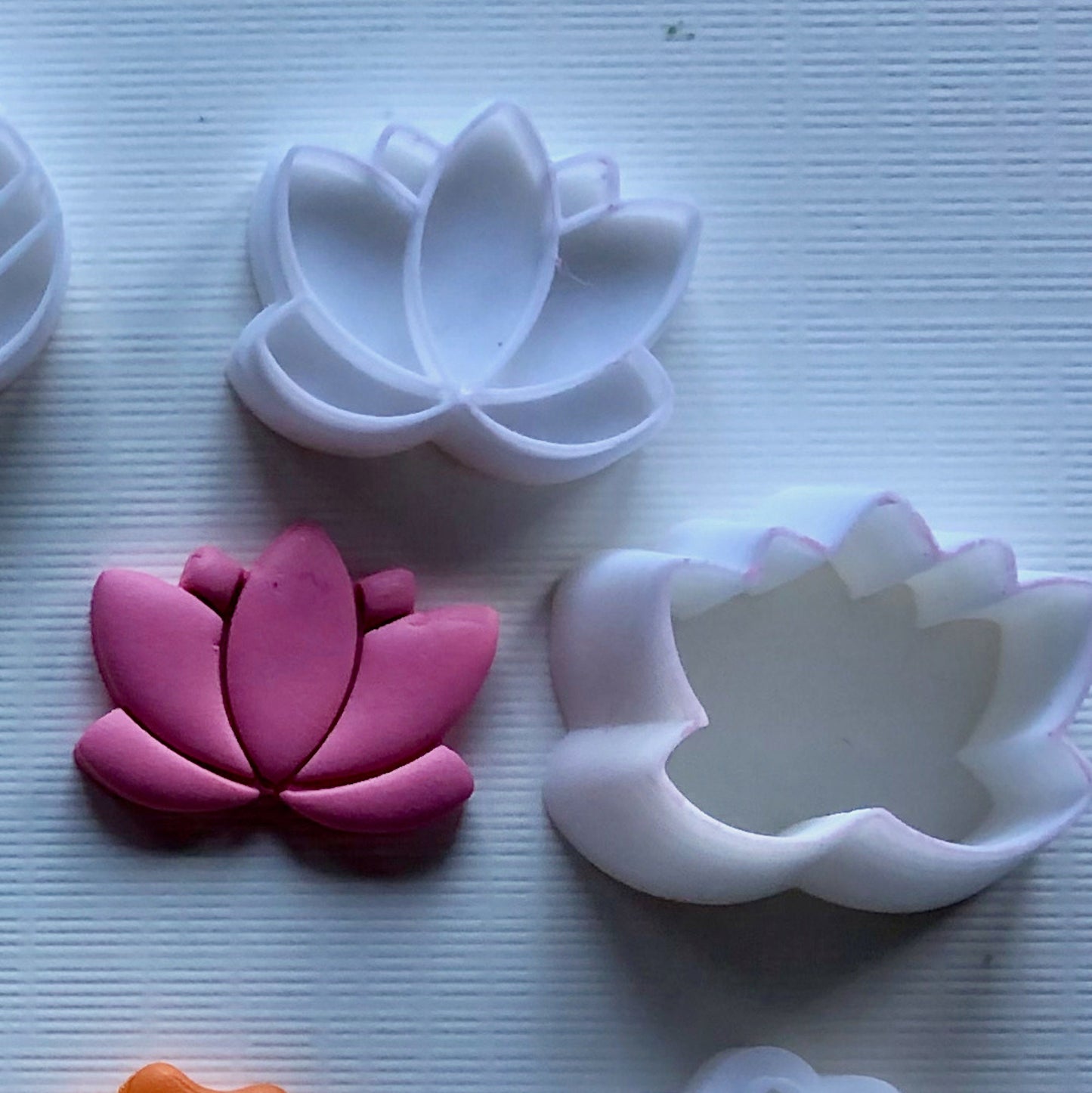 One inch flowers (Set 2) stamps and cutters - made for use with polymer clay