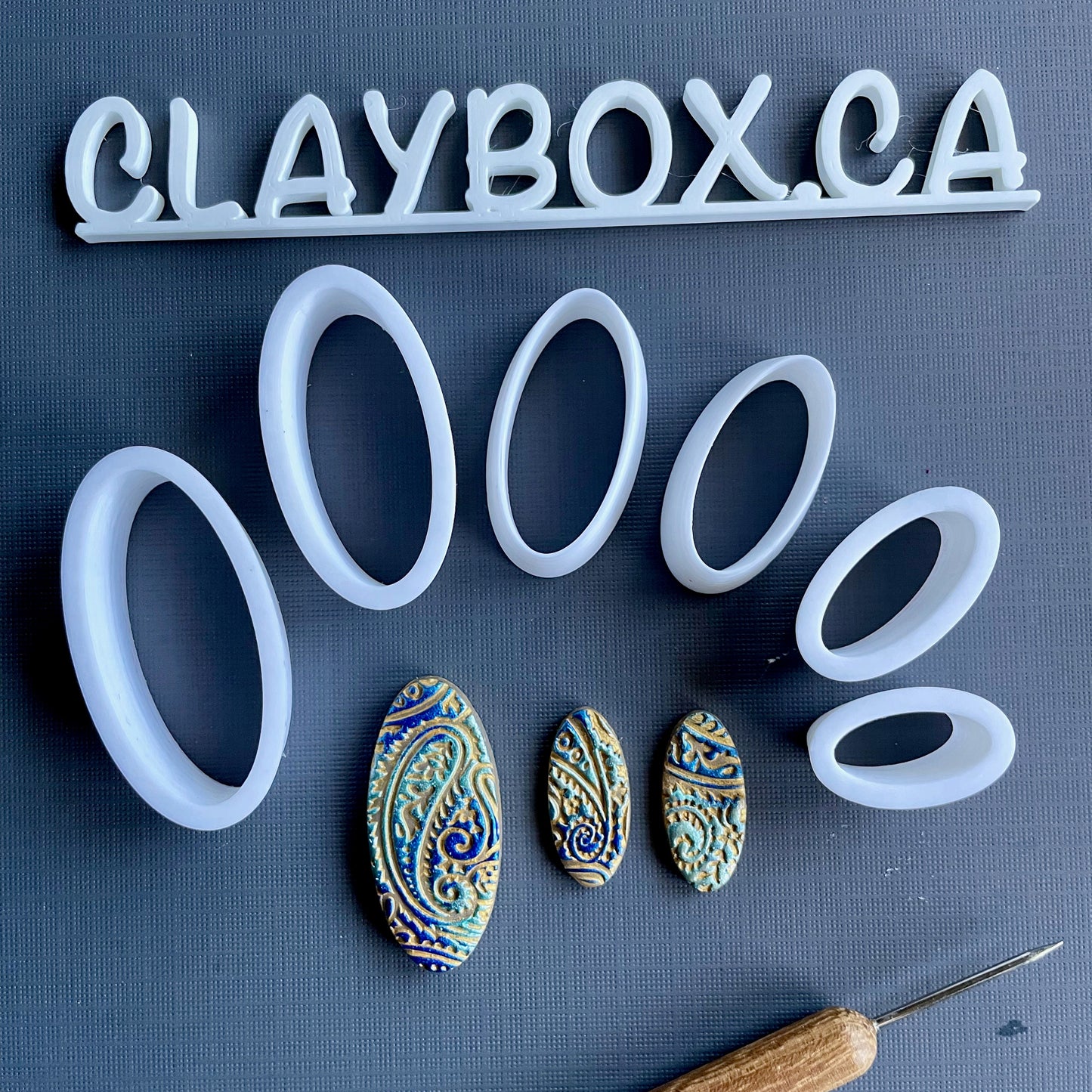 Slim oval cutter set - made for use with polymer clay