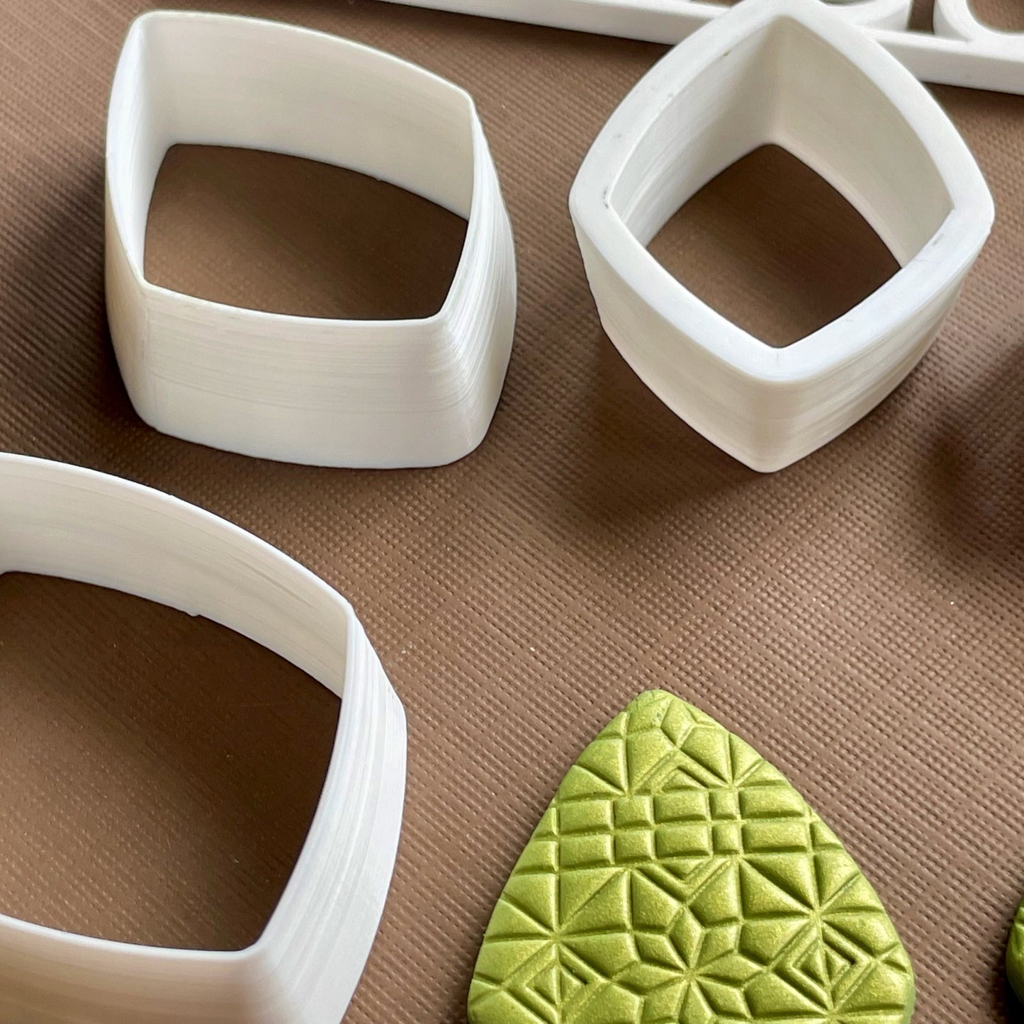 Chunky diamonds cutter set - made for use with polymer clay