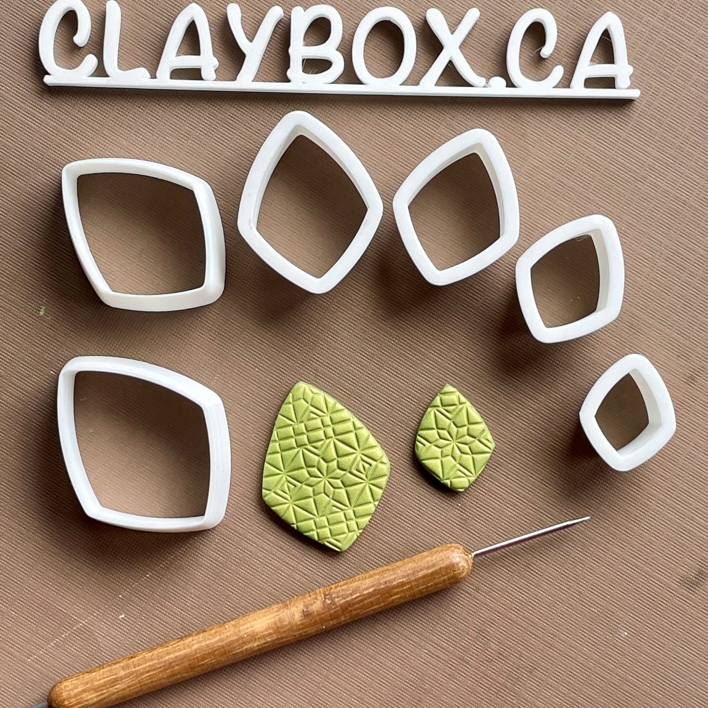 Chunky diamonds cutter set - made for use with polymer clay