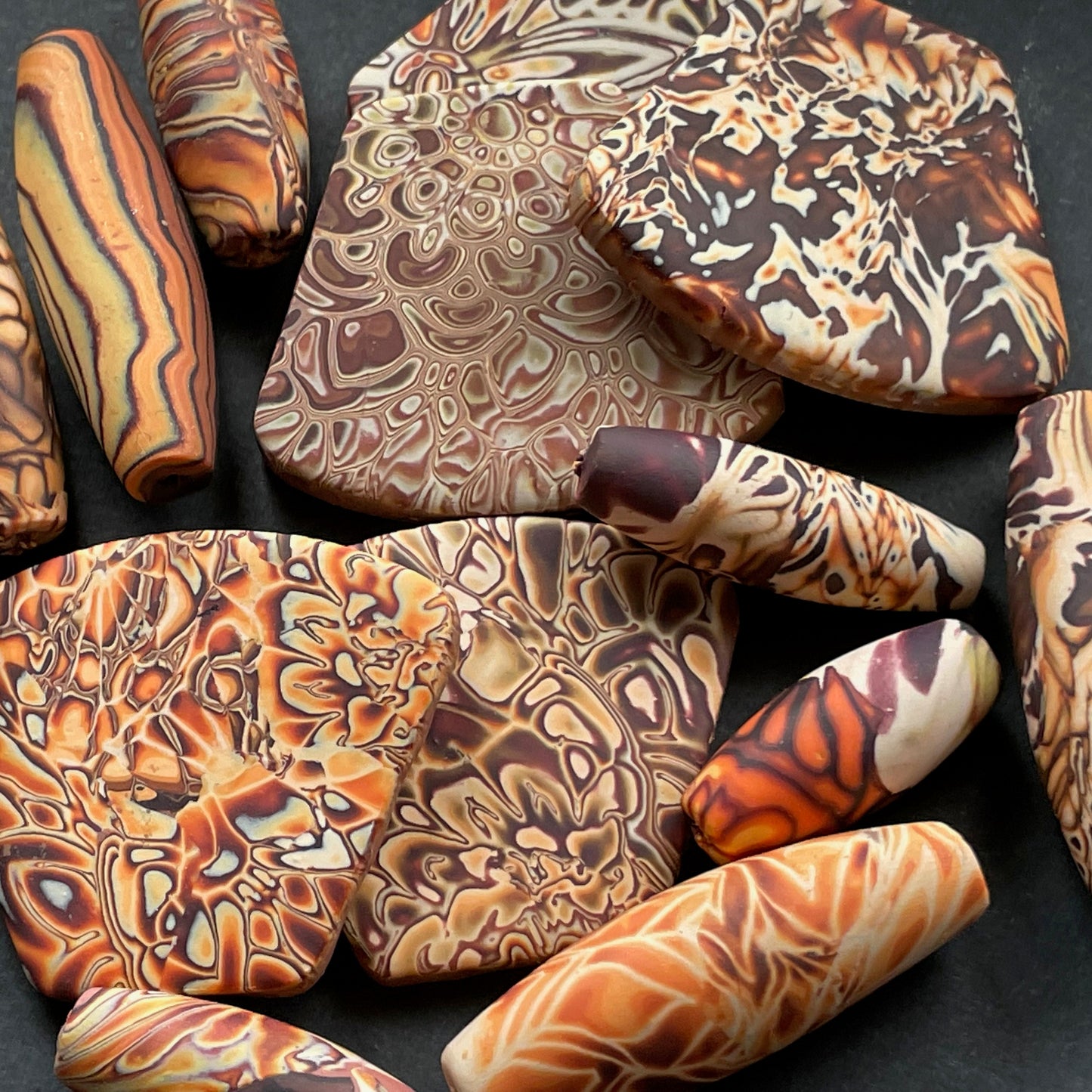 Polymer clay recipes for Sculpey Premo clay - Orange Ombre