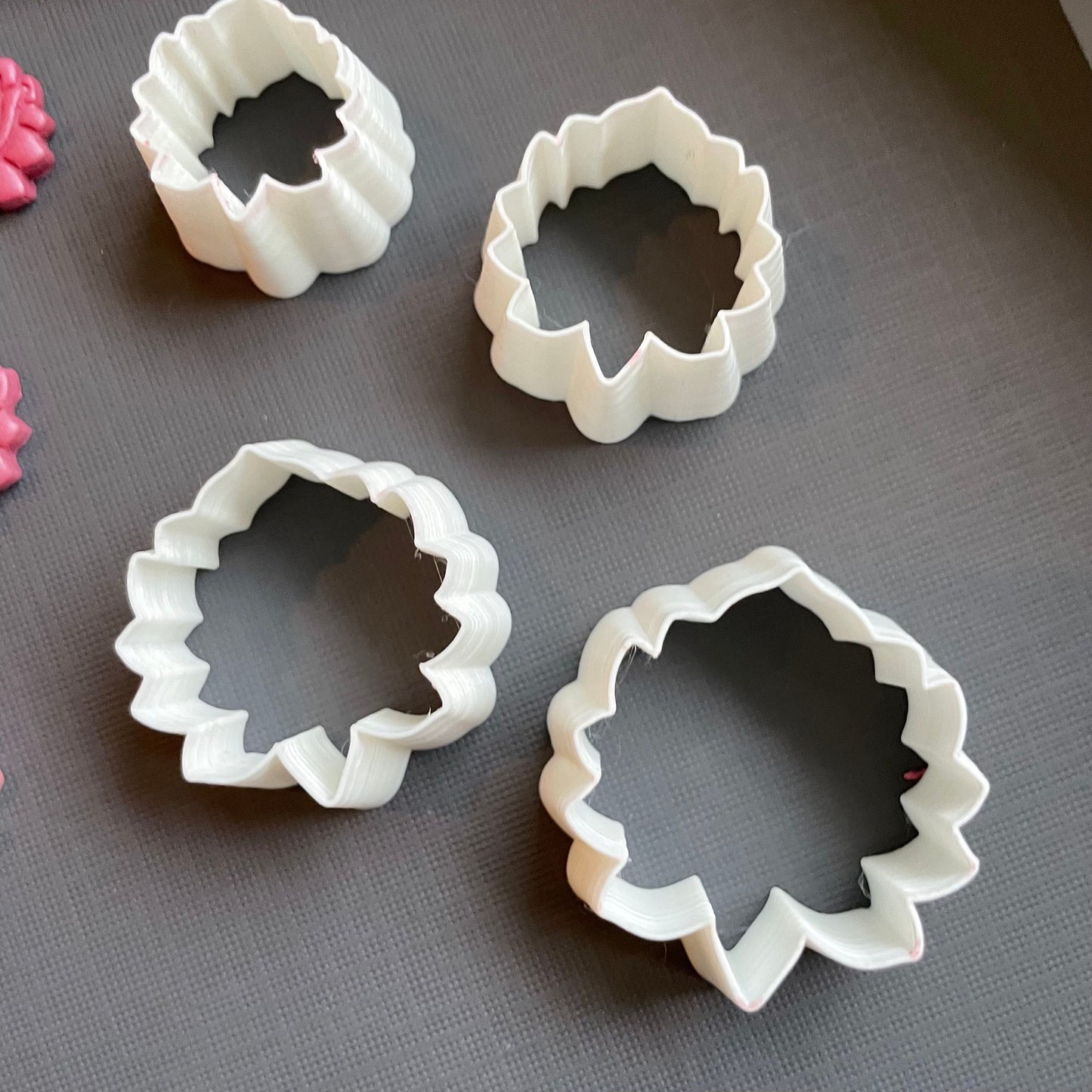 Lotus stamp with matching cutter - made for use with polymer clay