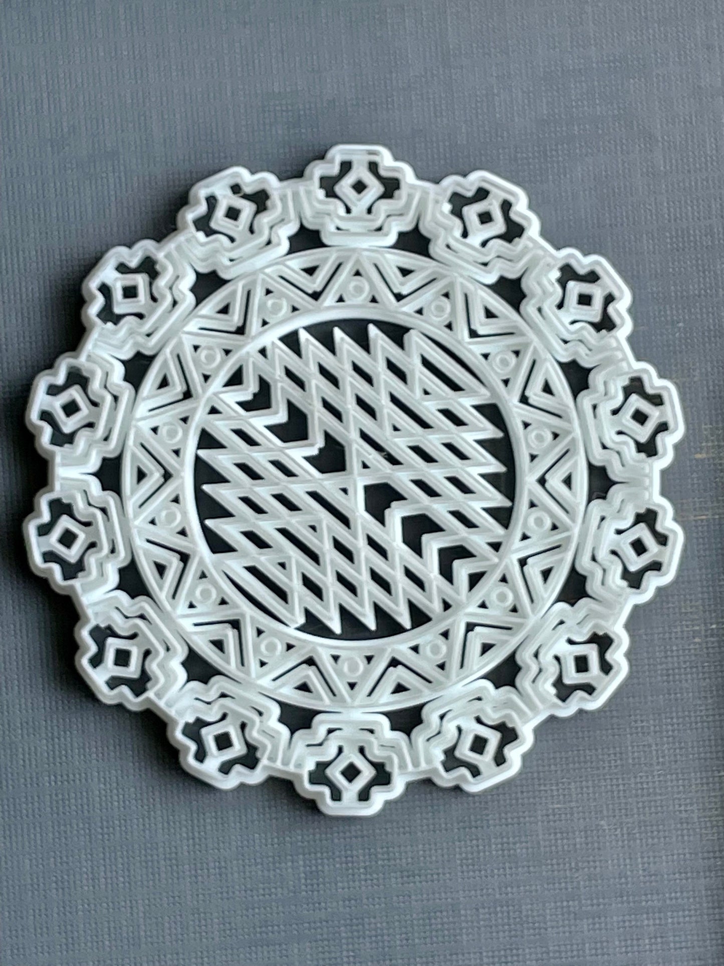 Aztec stamp and matching cutter - made for use with polymer clay