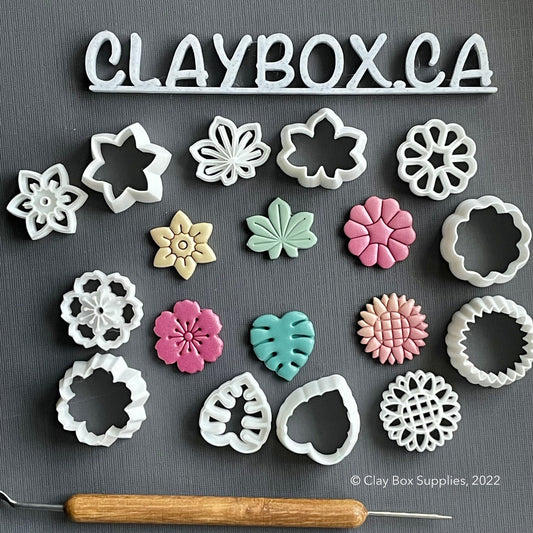 One-Inch Flower Stamp and Cutter Set (#3) - Polymer Clay Tools