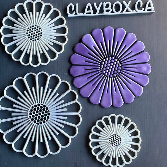 Large Daisy Stamp for Polymer Clay | 3D Printed Rigid Stamp | Ideal for Coasters, Dishes & Wall Decor | 3mm Deep Design